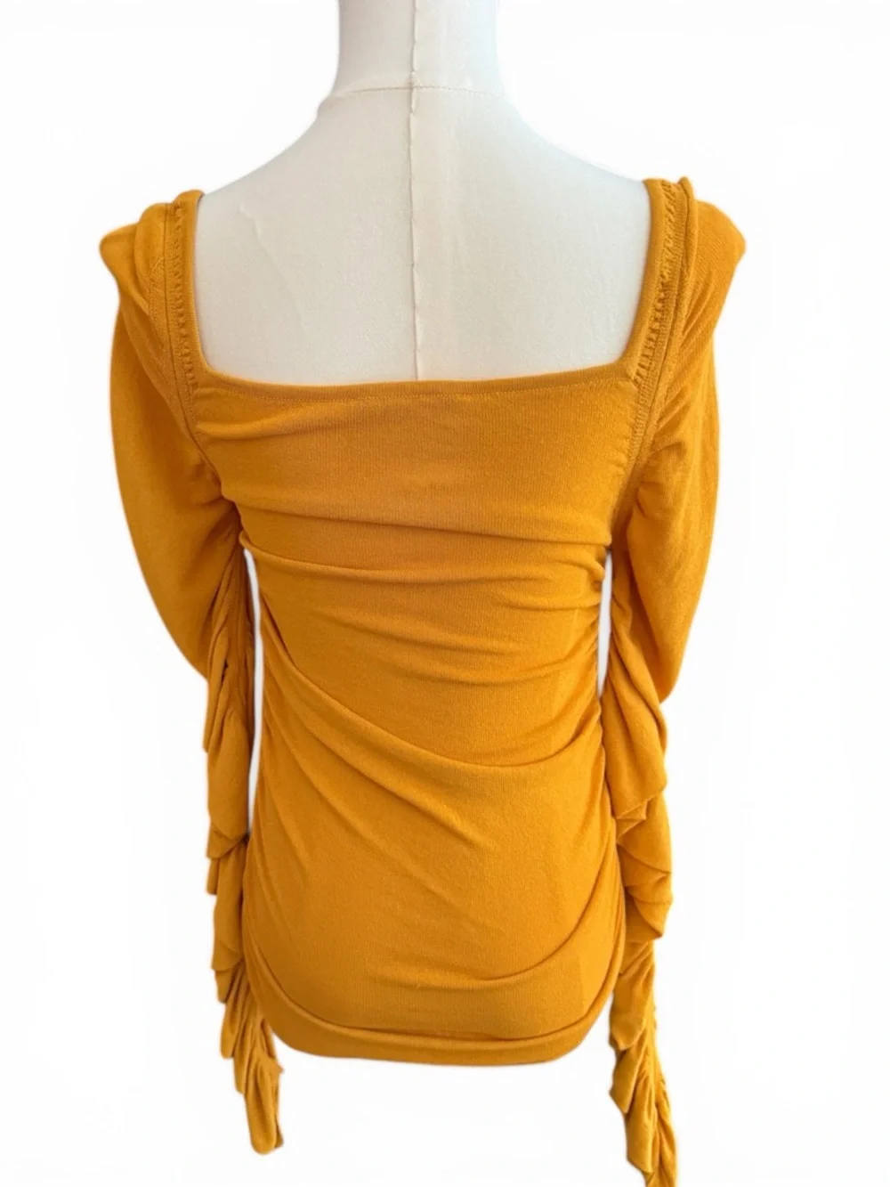 Altuzarra Asgard Goldenrod Long Sleeve Ruched Sweater Size Small Designer - Picture 6 of 9